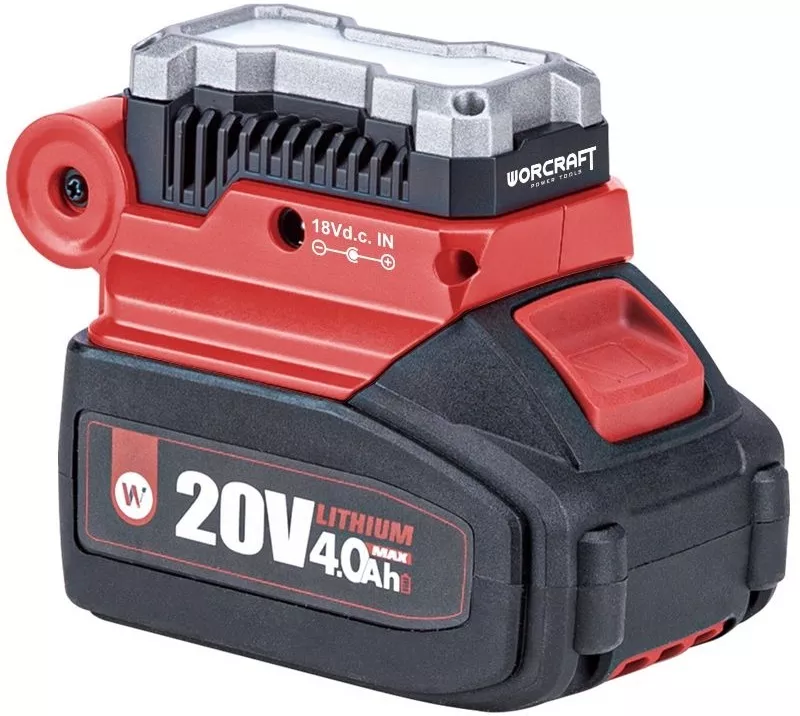 Adapter z wbudowanym portem USB i latarką LED Worcraft CUA-S20Li | 