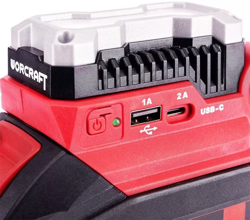 Adapter z wbudowanym portem USB i latarką LED Worcraft CUA-S20Li | 