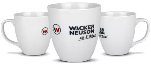 Biały kubek 350 ml Wacker Neuson  mini