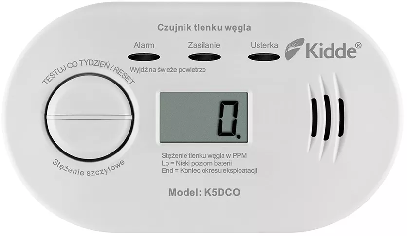 Czujnik czadu z wyświetlaczem Kidde K5DCO