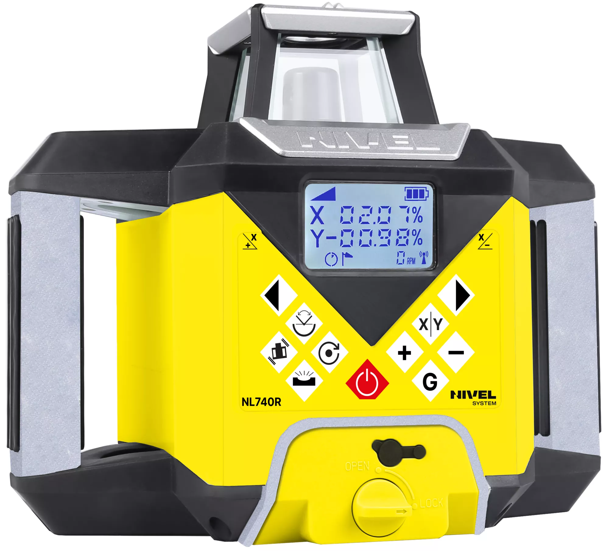 Niwelator laserowy Nivel System NL740R Digital (+ statyw korbowy SJJ32 + łata LS-24 + czujnik LS-B110), wiązka czerwona, zasięg 700 m