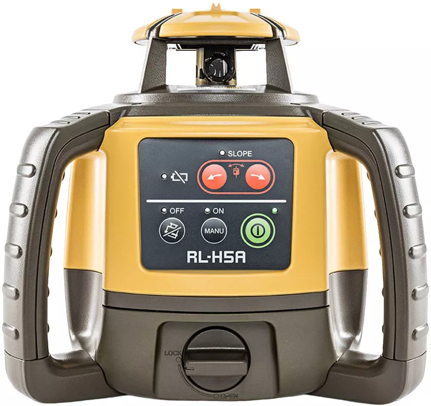 Niwelator laserowy Topcon RL-H5A (+ statyw korbowy SJJ32 + łata LS-24 + czujnik MC-1D), wiązka czerwona, zasięg 800 m