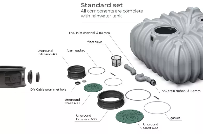 Podziemny zbiornik na wodę deszczową Waterform Unground Tank-2000C | 
