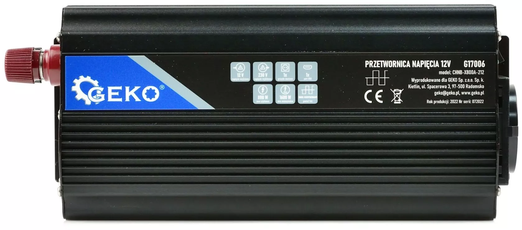 Przetwornica napięcia Geko G17006 12 V/230 V 800/1600 W | 