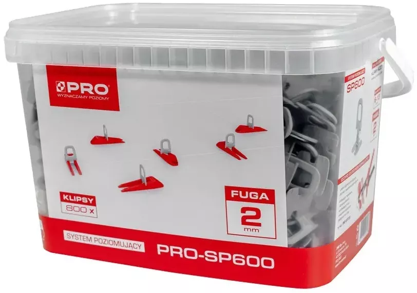 System poziomujący SP600 PRO SP627 (800 sztuk klipsów w wiaderku 10 l) | 