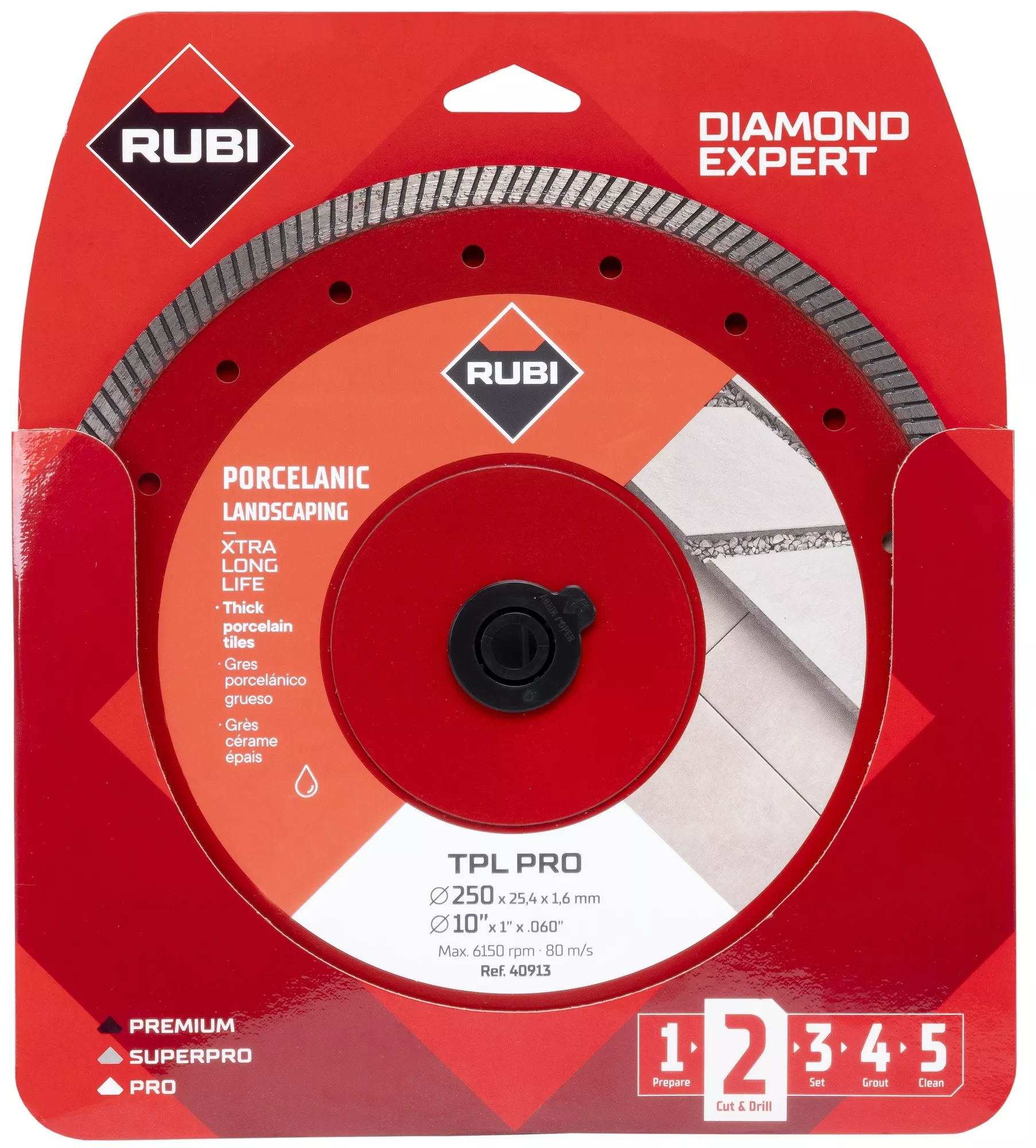 Tarcza diamentowa Rubi TPL 250 EXT PRO 250 mm do gresu porcelanowego