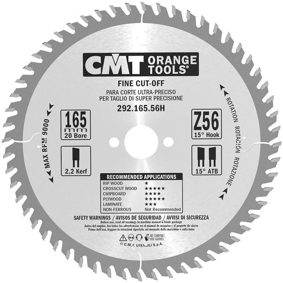 Tarcza tnąca CMT Orange Tools D 165, F 20, Z 56 | 