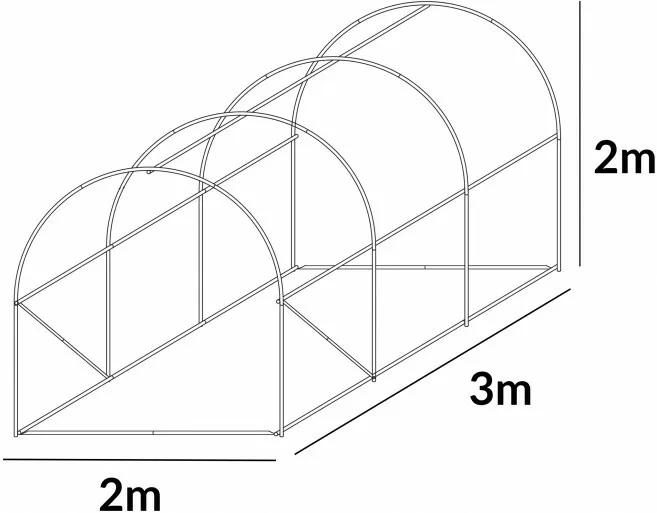 Tunel foliowy Rino Garden FOLGRO6 3 x 2 x 2 m | 