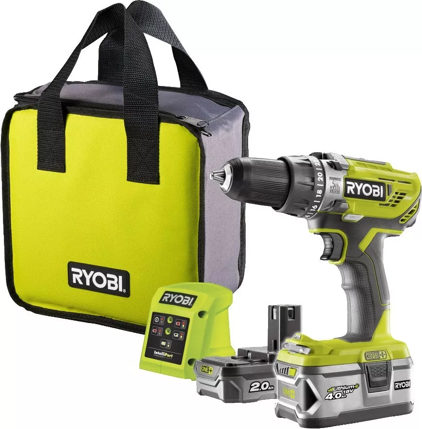 Wiertarko-wkrętarka udarowa Ryobi R18PD3-242S | 