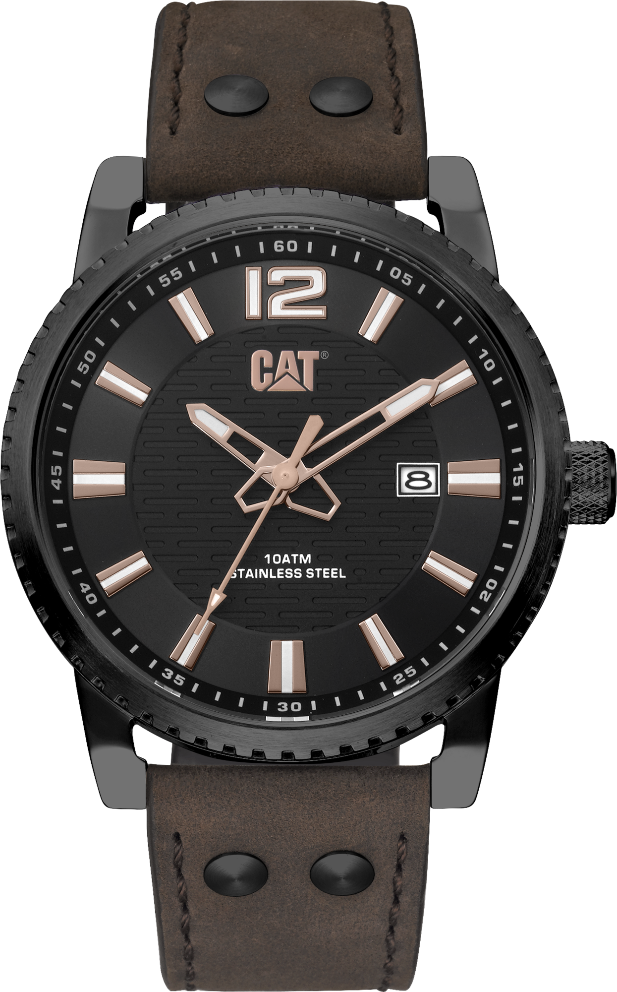 Zegarek Caterpillar Utility 3H skórzany brązowy