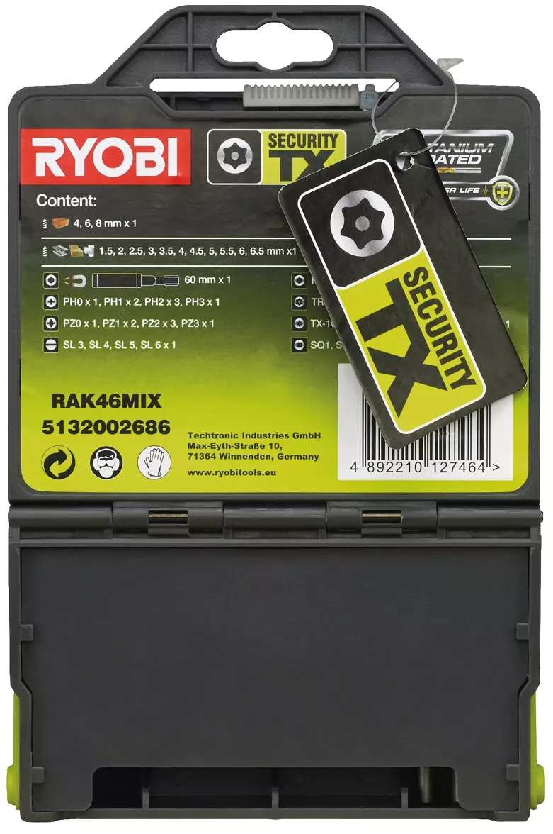 Zestaw wierteł i bitów Ryobi RAK46MIX (46 sztuk) | 